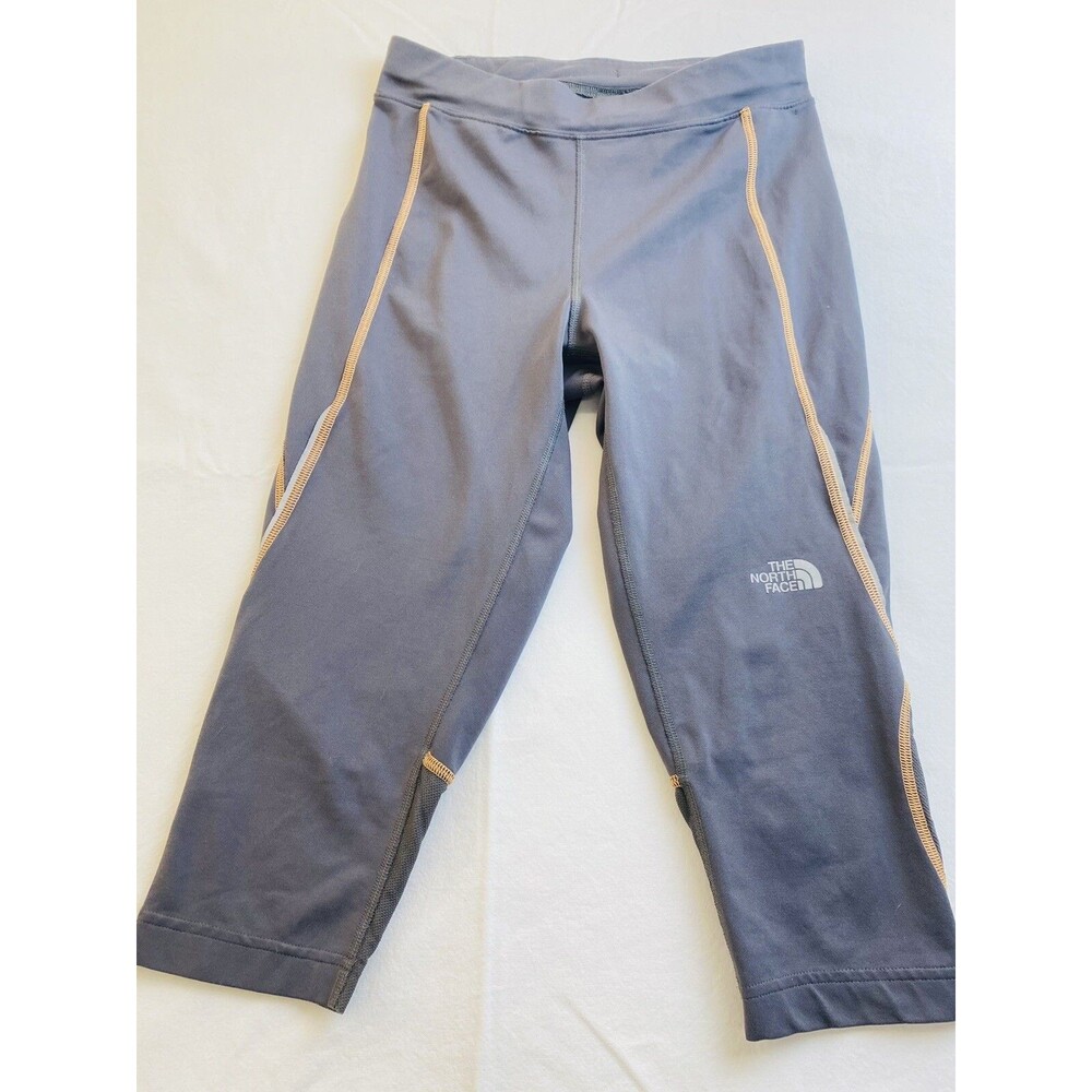 The North Face Logo Woman Grey Capri Yoga Athletic Pants Leggings Vapor WICK  SM